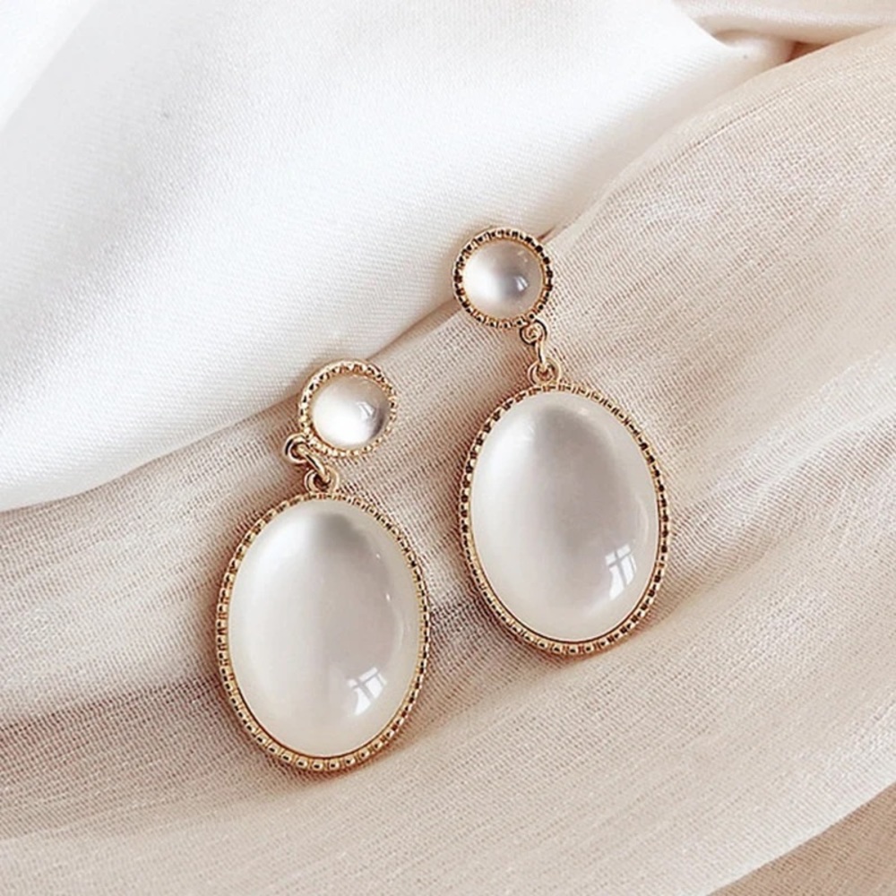 ◾️Vintage Style Opal Drop Earrings